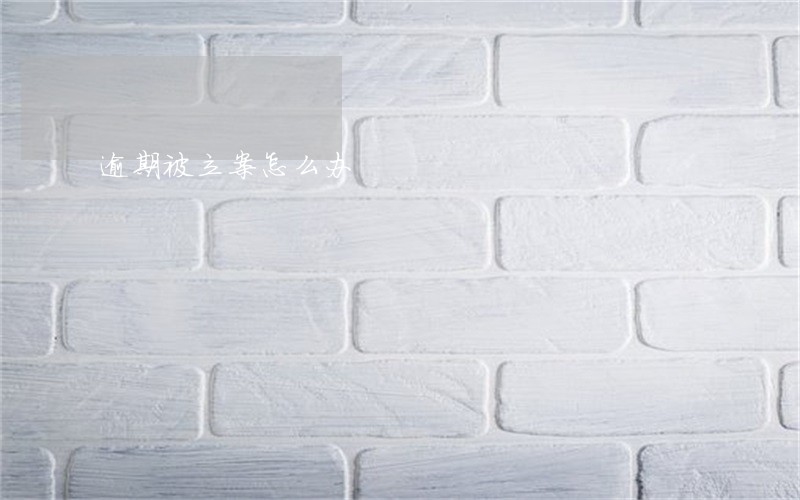 逾期被立案怎么办 逾期被立案怎么办
