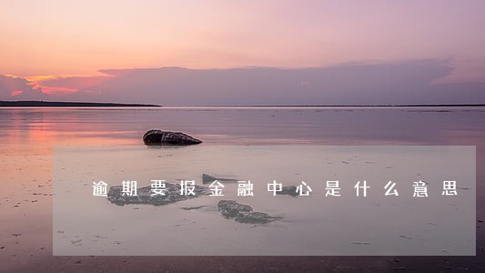 逾期要报金融中心是什么意思 逾期要报金融中心是什么意思