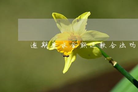 逾期要求全额还款合法吗 逾期要求全额还款合法吗
