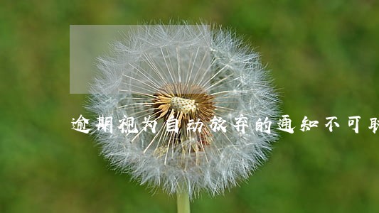 逾期视为自动放弃的通知不可取 逾期视为自动放弃的通知不可取