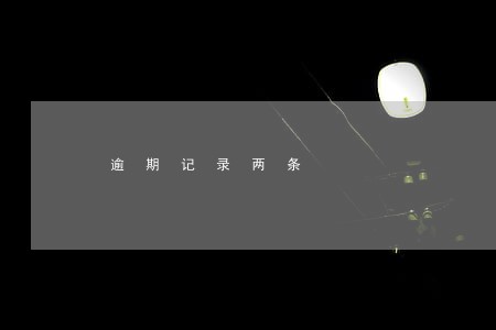 逾期记录两条 逾期记录两条