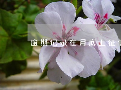 逾期记录在月底上征信吗 逾期记录在月底上征信吗