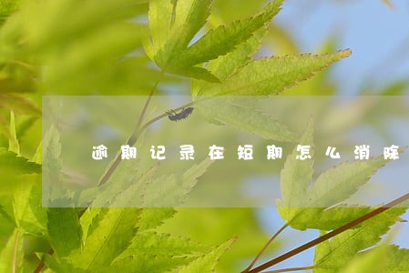 逾期记录在短期怎么消除 逾期记录在短期怎么消除