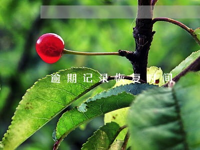 逾期记录恢复时间 逾期记录恢复时间