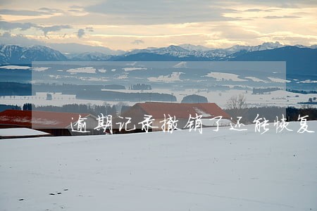 逾期记录撤销了还能恢复吗 逾期记录撤销了还能恢复吗