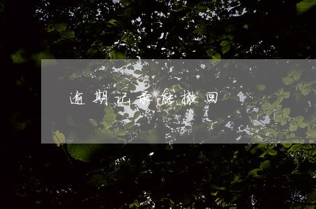 逾期记录能撤回