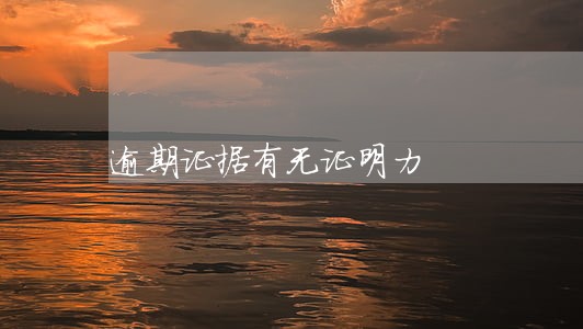 逾期证据有无证明力 逾期证据有无证明力