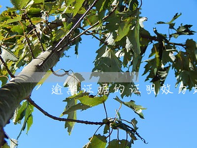 逾期证据的证明效力如何认定