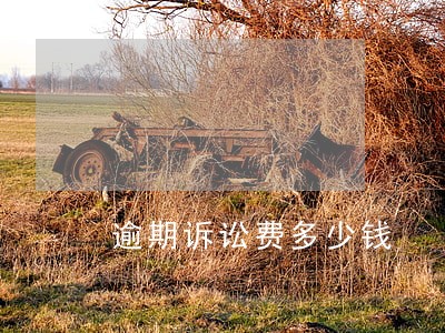 逾期诉讼费多少钱 逾期诉讼费多少钱