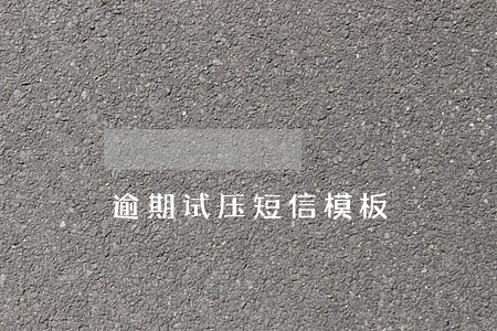 逾期试压短信模板