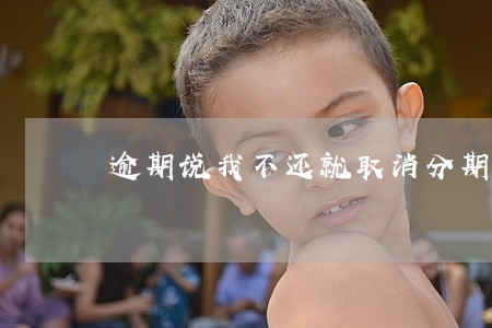 逾期说我不还就取消分期 逾期说我不还就取消分期