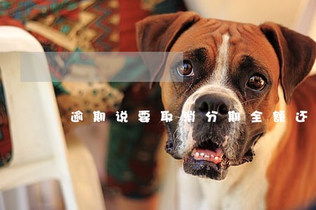 逾期说要取消分期全额还款怎么办 逾期说要取消分期全额还款怎么办