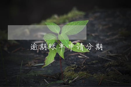 逾期账单申请分期 逾期账单申请分期