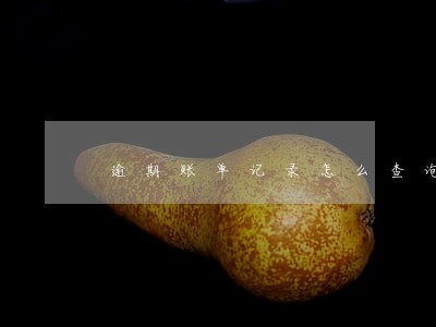 逾期账单记录怎么查询