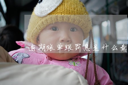 逾期账单跟罚息是什么意思 逾期账单跟罚息是什么意思