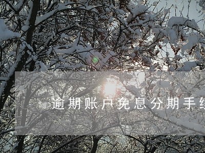 逾期账户免息分期手续费 逾期账户免息分期手续费