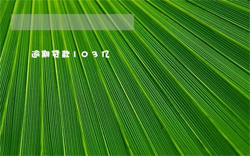 逾期贷款103亿 逾期贷款103亿