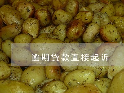 逾期贷款直接起诉 逾期贷款直接起诉