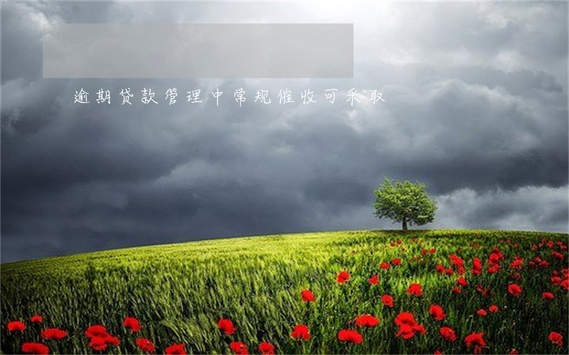 逾期贷款管理中常规催收可采取 逾期贷款管理中常规催收可采取