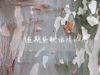逾期贷款结清证明 逾期贷款结清证明