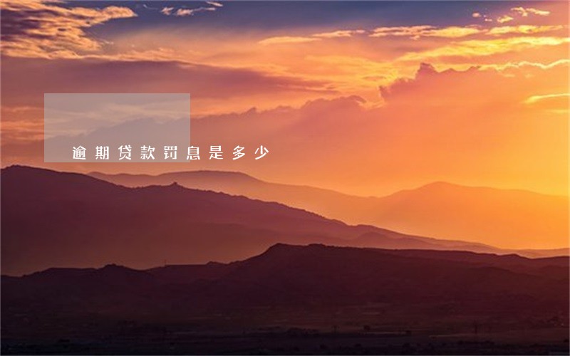 逾期贷款罚息是多少 逾期贷款罚息是多少