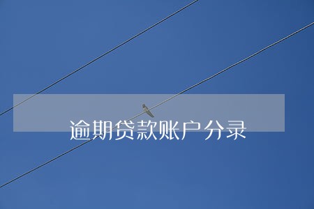 逾期贷款账户分录 逾期贷款账户分录