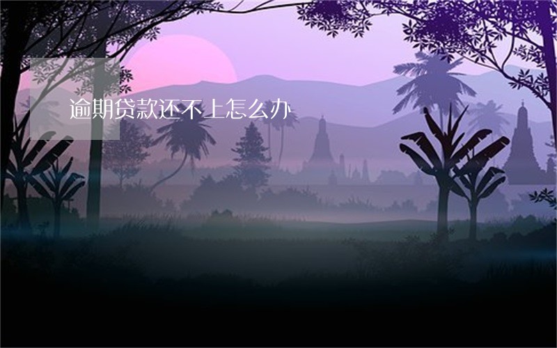 逾期贷款还不上怎么办 逾期贷款还不上怎么办