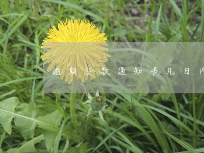 逾期贷款通知书几日内还款 逾期贷款通知书几日内还款