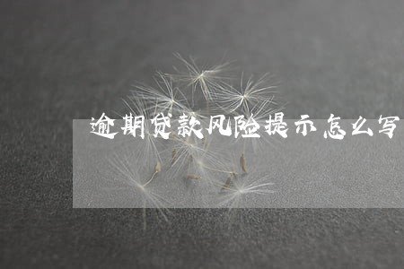逾期贷款风险提示怎么写 逾期贷款风险提示怎么写
