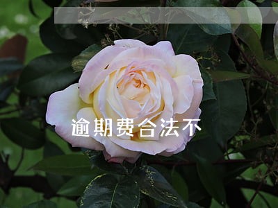 逾期费合法不 逾期费合法不