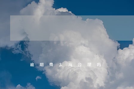 逾期费太高合理吗 逾期费太高合理吗