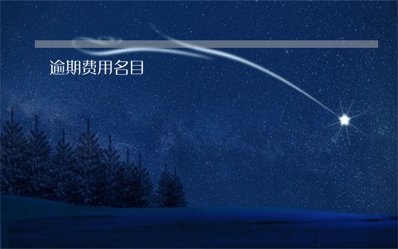 逾期费用名目 逾期费用名目
