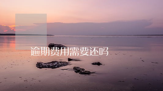逾期费用需要还吗 逾期费用需要还吗