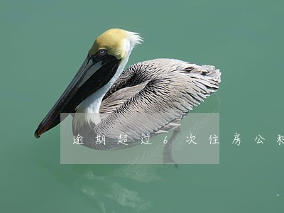 逾期超过6次住房公积金 逾期超过6次住房公积金