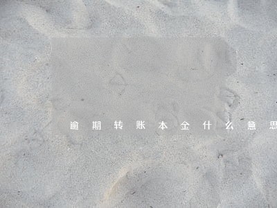 逾期转账本金什么意思 逾期转账本金什么意思