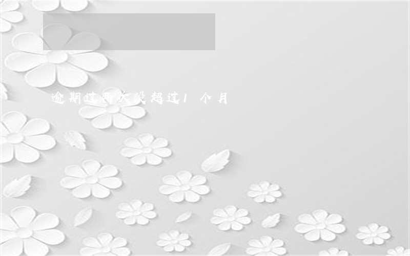 逾期过两次没超过1个月 逾期过两次没超过1个月