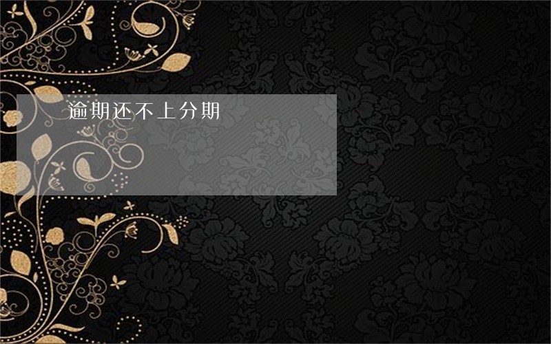 逾期还不上分期 逾期还不上分期