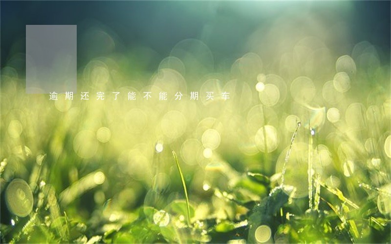 逾期还完了能不能分期买车 逾期还完了能不能分期买车