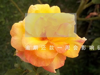 逾期还款一周会影响征信吗 逾期还款一周会影响征信吗