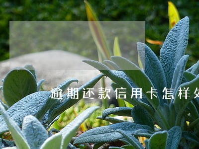 逾期还款信用卡怎样处理 逾期还款信用卡怎样处理