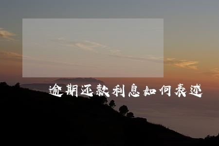 逾期还款利息如何表述 逾期还款利息如何表述