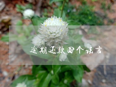 逾期还款四个谣言