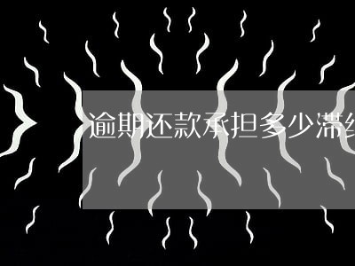 逾期还款承担多少滞纳金 逾期还款承担多少滞纳金