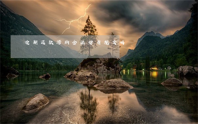 逾期还款滞纳金法律有规定吗 逾期还款滞纳金法律有规定吗