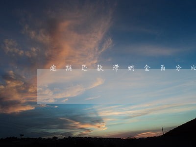 逾期还款滞纳金百分比 逾期还款滞纳金百分比