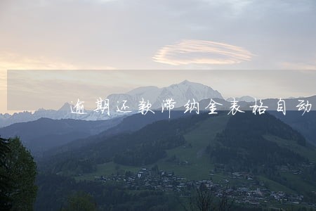 逾期还款滞纳金表格自动计算 逾期还款滞纳金表格自动计算