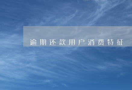 逾期还款用户消费特征 逾期还款用户消费特征