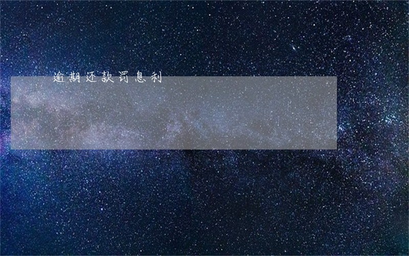 逾期还款罚息利 逾期还款罚息利