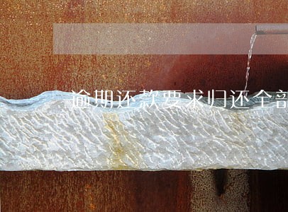 逾期还款要求归还全部借款 逾期还款要求归还全部借款
