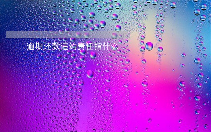逾期还款违约责任指什么 逾期还款违约责任指什么